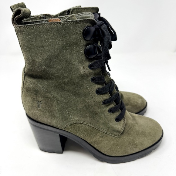 Frye Myra Lug Combat Boot in Olive Green - Picture 7 of 12
